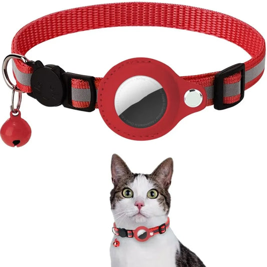 AirTag Reflective Cat Collar with Bell  – Safe, Stylish, and Adjustable